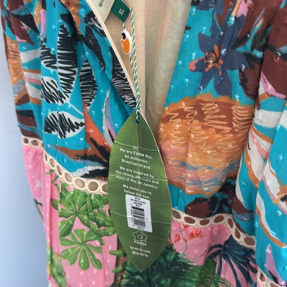 MWT Farm Rio mix prints layers long dress multi. - Picture 5 of 7